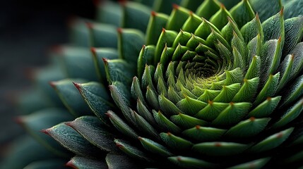 Close-up view of a spiral aloe succulent showcasing Fibonacci spiral patterns