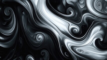 Obraz premium Abstract swirling smoke texture in black and charcoal for moody backdrop