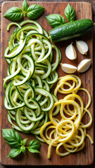 Zucchini noodles prepared for a keto meal.