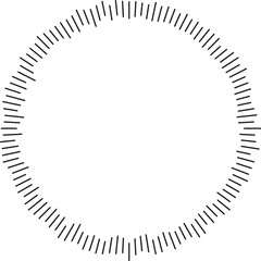 Circular shape with irregular rays extending inside and outside the boundary, leaving a large empty space at the center.