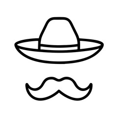 Mexican sombrero hat and mustache vector illustration cinco de mayo fiesta party design element