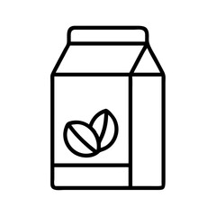 Vector graphic of almond milk carton illustration, dairy free milk alternative concept drawing design