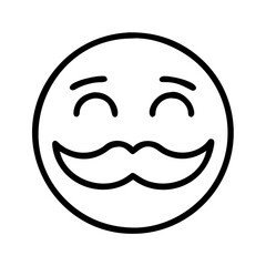 Illustration of a happy face emoji with mustache vector graphic emoticon smiley face design element