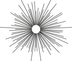 Obraz premium Circular shape with irregular rays radiating from an empty center in an explosion pattern.