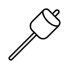 Marshmallow on stick vector illustration campfire treat dessert sweet food snack camping outdoor cooking icon
