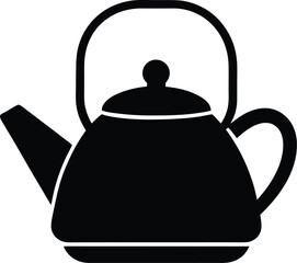 black teapot isolated on white