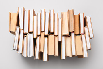 Composition with books on grey background