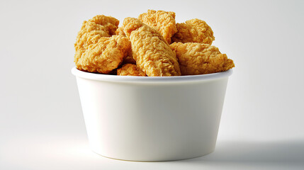 Chicken Nuggets In White Bucket Container