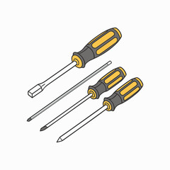 hex screwdriver vector art illustration