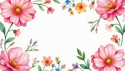 Fototapeta premium Delicate watercolor floral design, continuous repeat , pattern, flowers, background