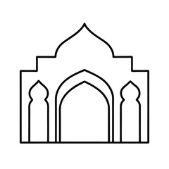 indian architecture inspired mandala vector line art