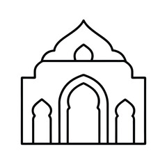 indian architecture inspired mandala vector line art
