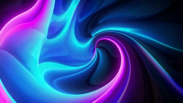 Neon abstract light swirl with blue and pink patterns