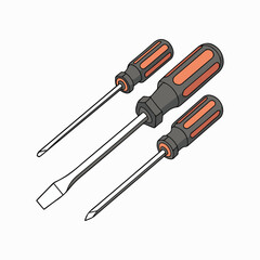 hex screwdriver vector art illustration