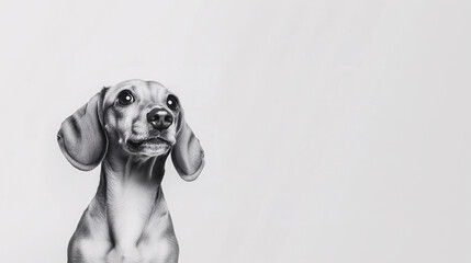 Portrait of a dachshund - isolated on white background