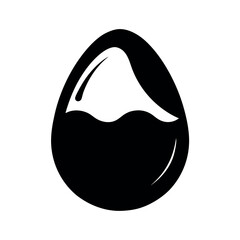 boiled egg black vector silhouette