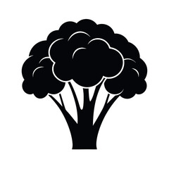 broccoli black vector silhouette