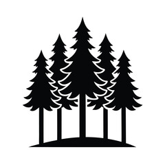 Fototapeta premium Forest Trees Vector Icon in Clean Silhouette Style