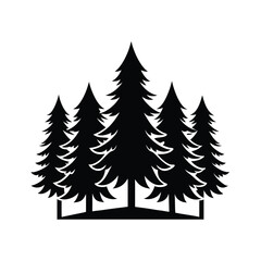 Obraz premium Vector Forest Tree Silhouette Design