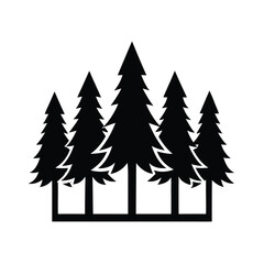 Fototapeta premium Clean Silhouette Style Forest Tree Illustration