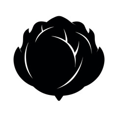 cabbage black vector silhouette