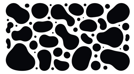 Organic shape round form set. Liquid organic blob