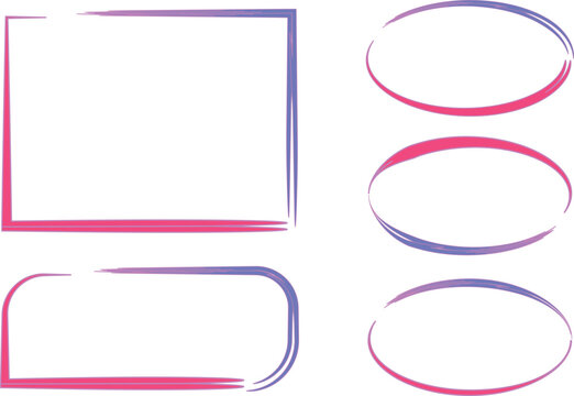 abstract light pink purple colorful geometrical frames set
