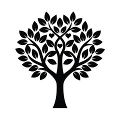 Obraz premium Heart Shaped Tree Silhouette Abstract Design