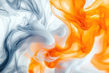 Fototapeta premium Abstract smoke pattern with vivid orange and white swirls