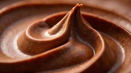 Macro photo of mocha mousse cream texture with swirls