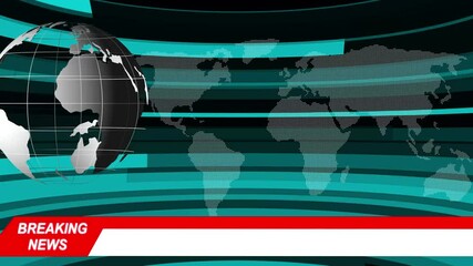 Digital world news background animation. 4K Broadcast Graphics Breaking News Broadcast TV Animation Graphic Title animation, international news background animation, Digital world news background 