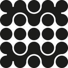 Fototapeta premium Composition created by both individual circles and merged circles with black fills and spacing.