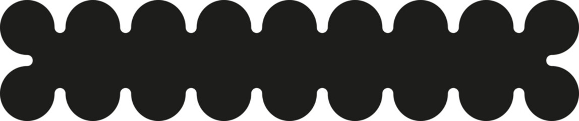 Rectangular cloud shape formed by 18 contour circles merged together with black fills.