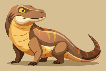 illustration of a cartoon-style Komodo dragon.