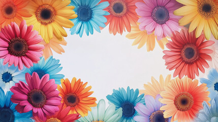 watercolor botanical Gerbera flowers texture template background.Elegant wedding invitation card background . Minimal hand painted Design for wedding or Valentine's Day
