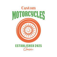 Custom motorcycles fast riders logo emblem vector design