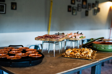 Elegant buffet of assorted appetizers