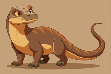 illustration of a cartoon-style Komodo dragon.