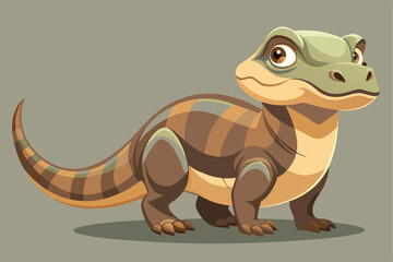 illustration of a cartoon-style Komodo dragon.