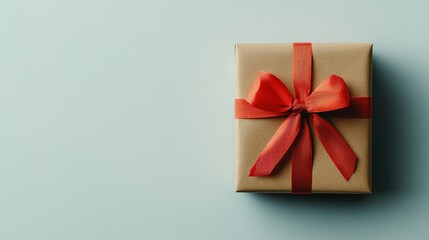 Simple gift box with red ribbon