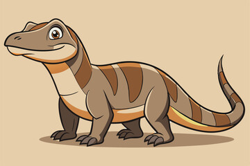 illustration of a cartoon-style Komodo dragon.