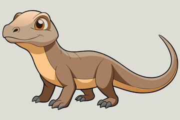 illustration of a cartoon-style Komodo dragon.