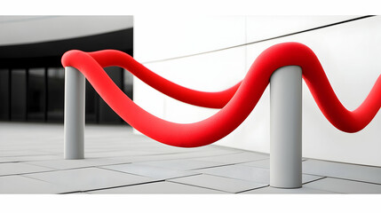 Fototapeta premium Red Velvet Ropes and Stanchions at Entrance