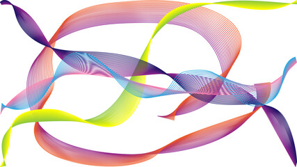 Abstract multicolored whimsical wavy lines.