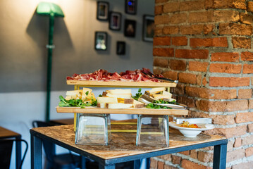 Delicious charcuterie and cheese spread on display