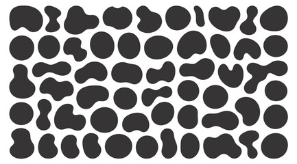 Organic shape round form set. Liquid organic blob