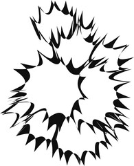 Explosion patterns grouped and merged into a cohesive abstract composition with dynamic energy.