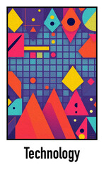 Abstract technology background. . Oil paint illustration.