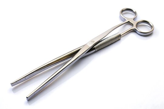 surgical instrument tenaculum A close up shot of a shiny silver metal surgical clamp  Photos, Standard Content, isolated Assets, isolated,  Horizontal,
