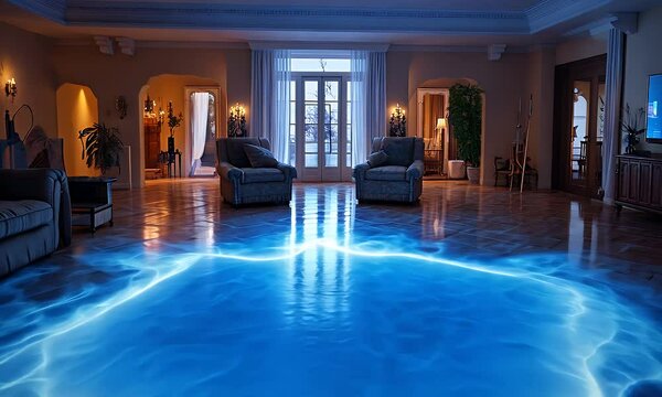 Luxury home interior epoxy floor design
